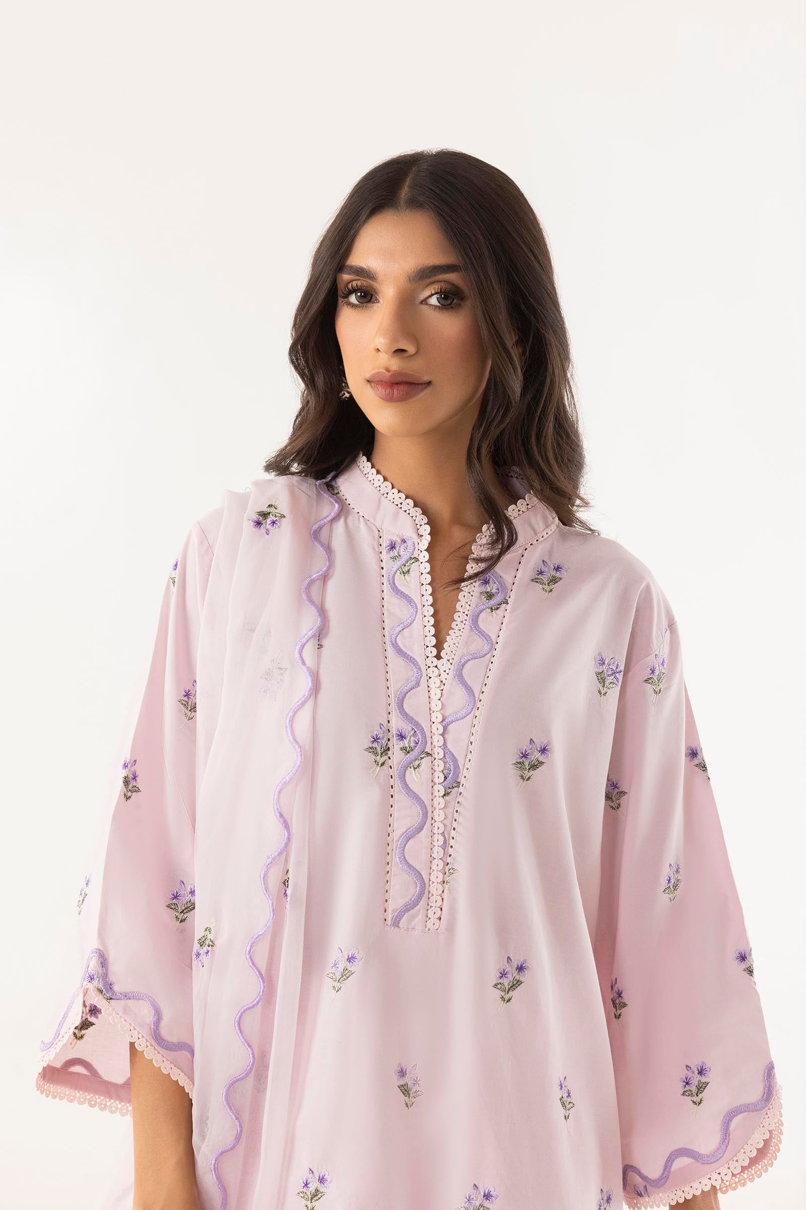 Stitched Embroidered Lawn Shirt
