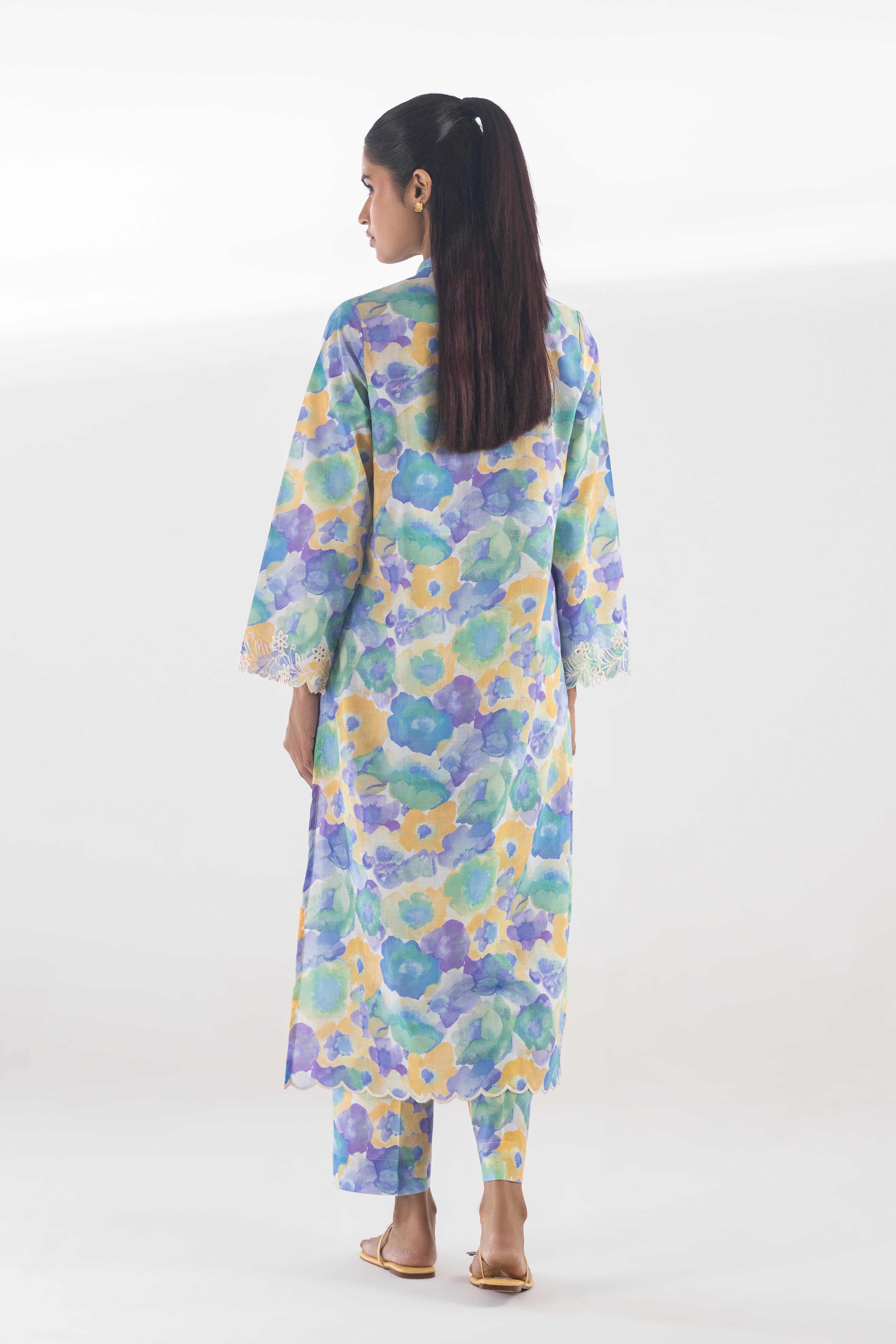 Stitched Embroidered Lawn Culotte Secondary image