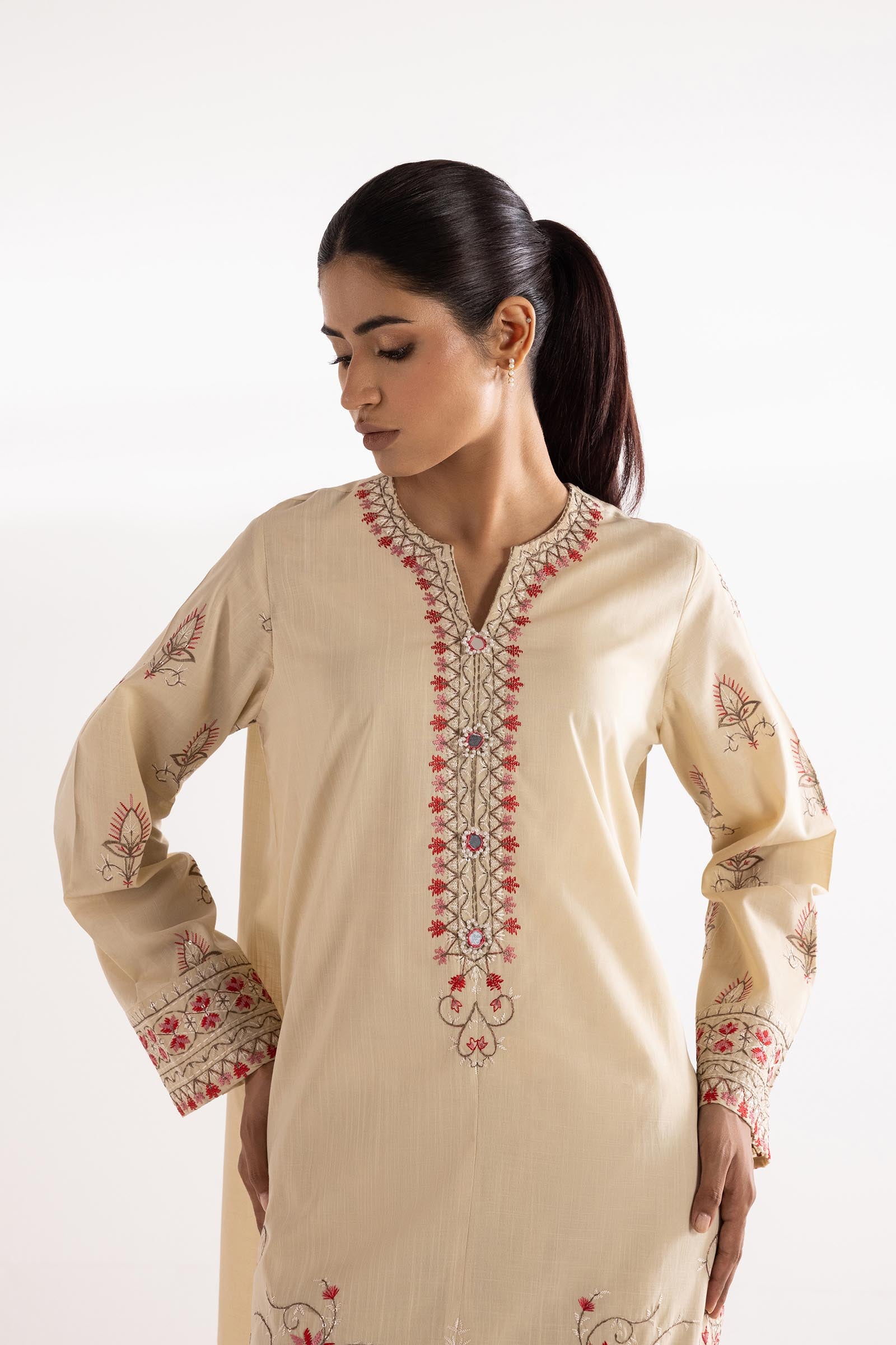 Stitched Lawn Embroidered Shirt + Culotte Secondary image