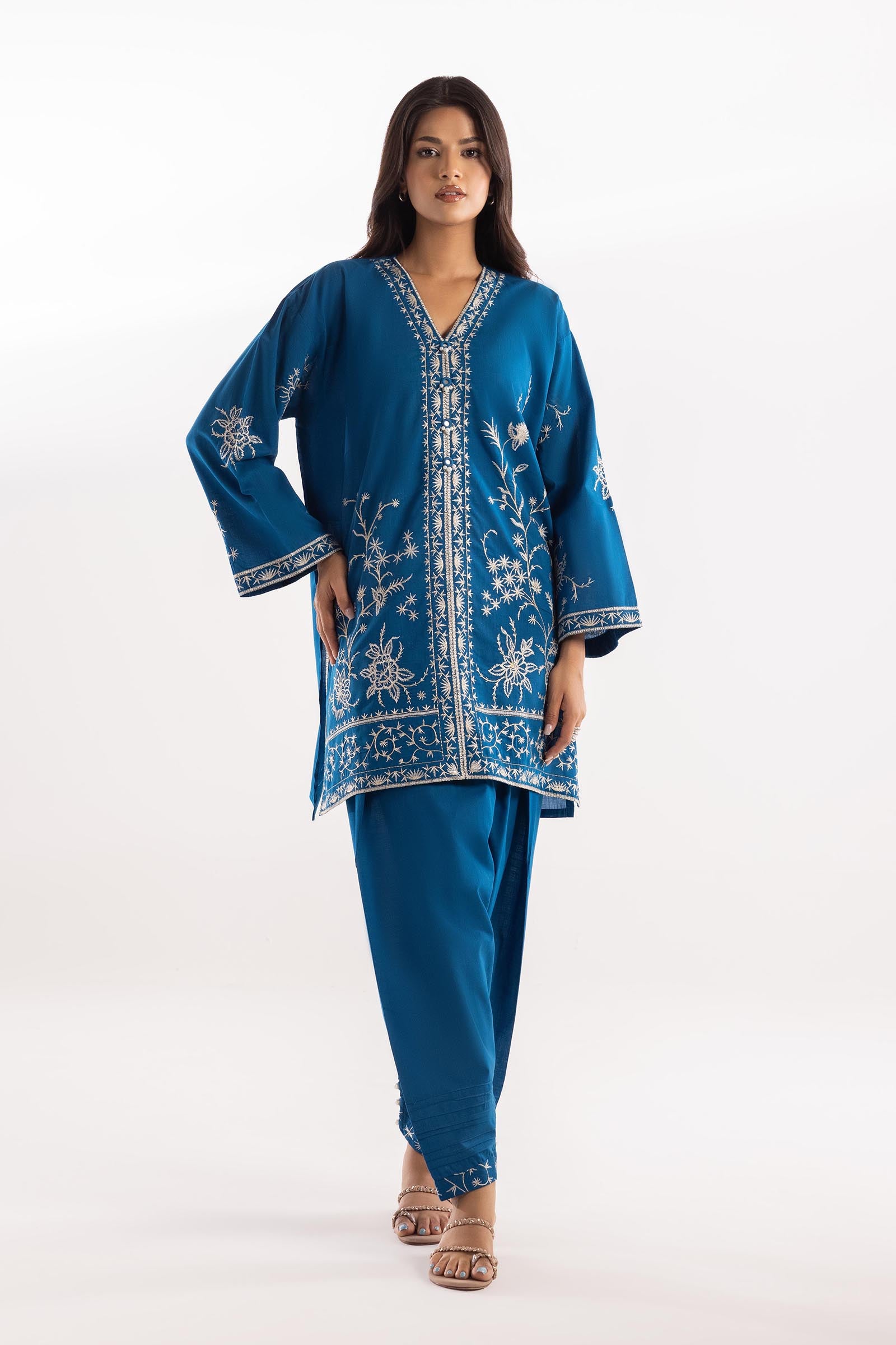 Stitched Embroidered Lawn Shirt + Shalwar Main image
