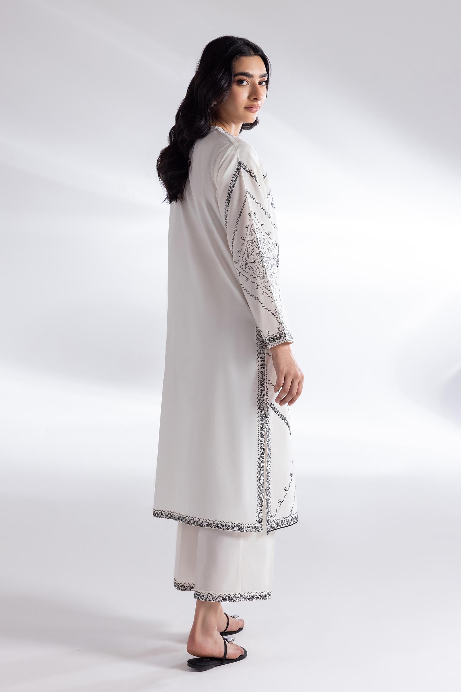 Stitched Lawn Embroidered Shirt + Culotte Secondary image