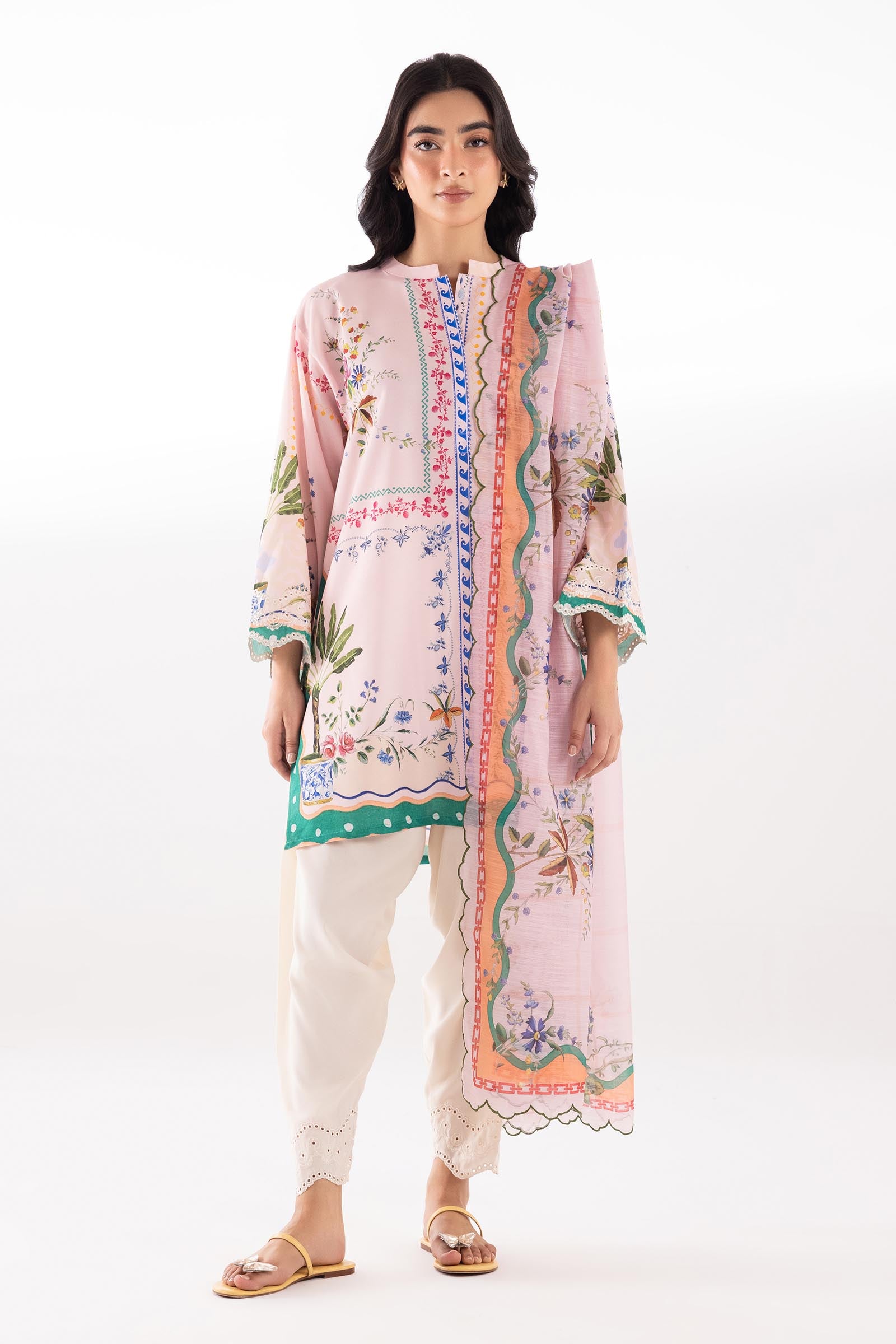Stitched Embroidered Cambric Shirt Main image