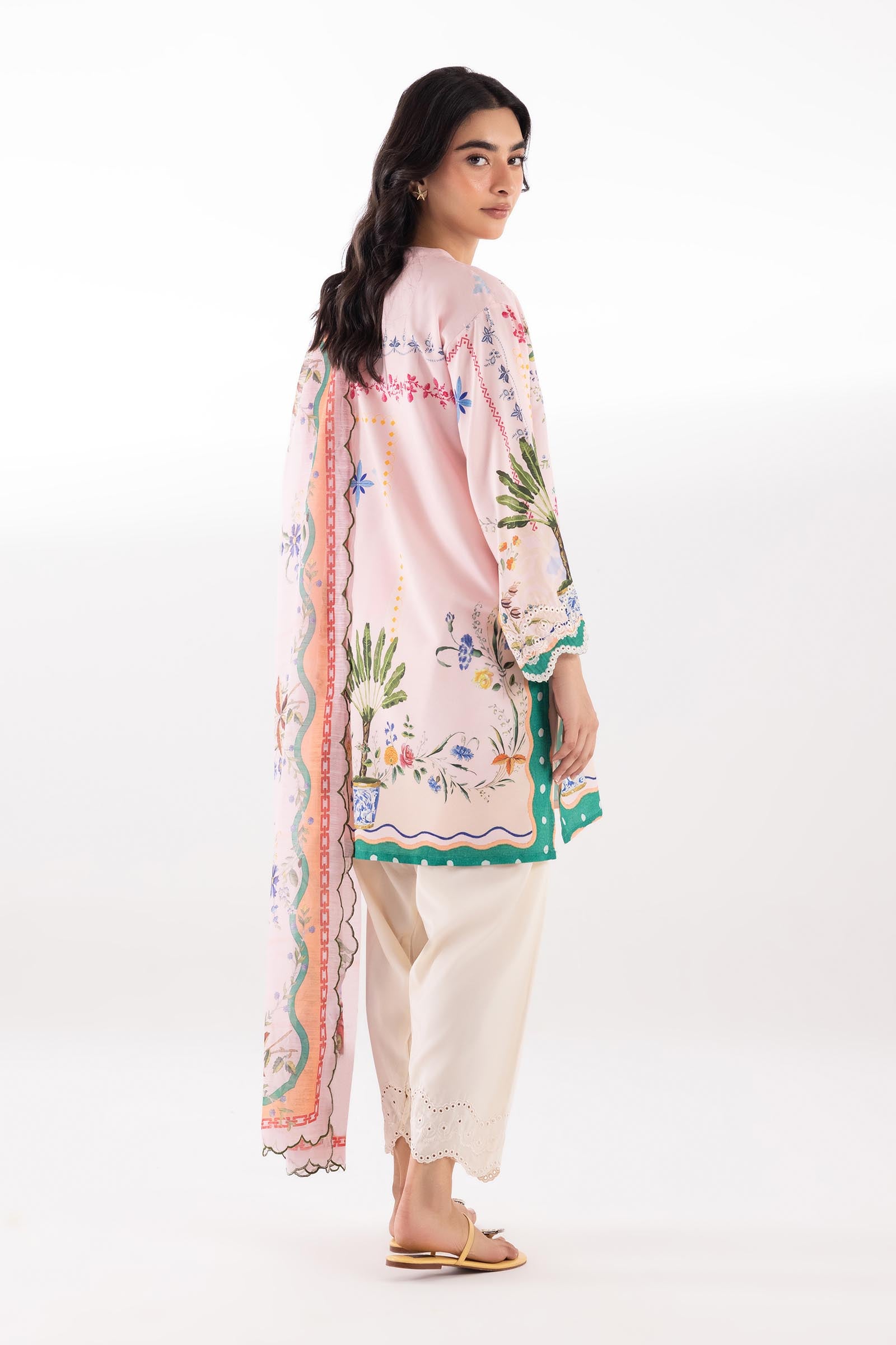Stitched Embroidered Cambric Shirt Secondary image