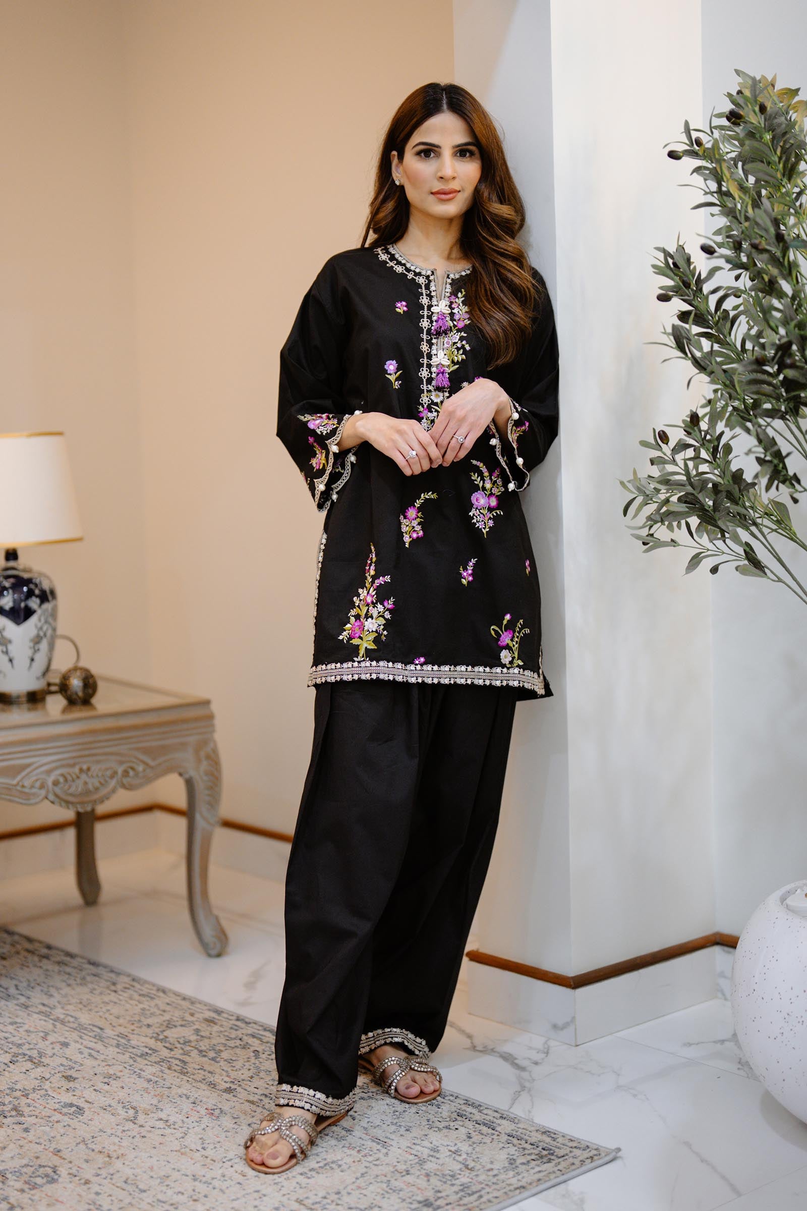 Stitched Lawn Embroidered Shirt + Shalwar Main image
