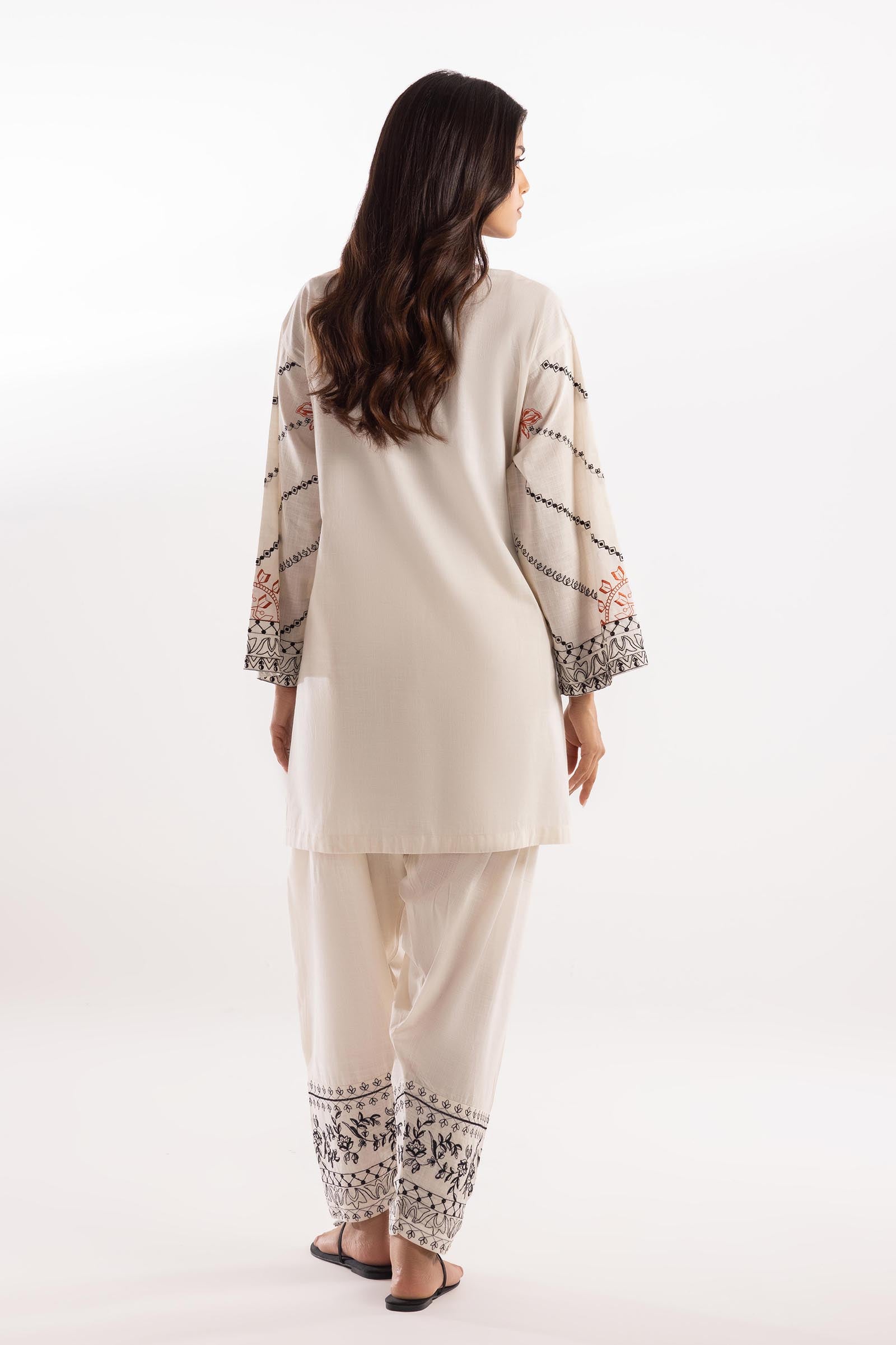Stitched Embroidered Skinny Shalwar Secondary image