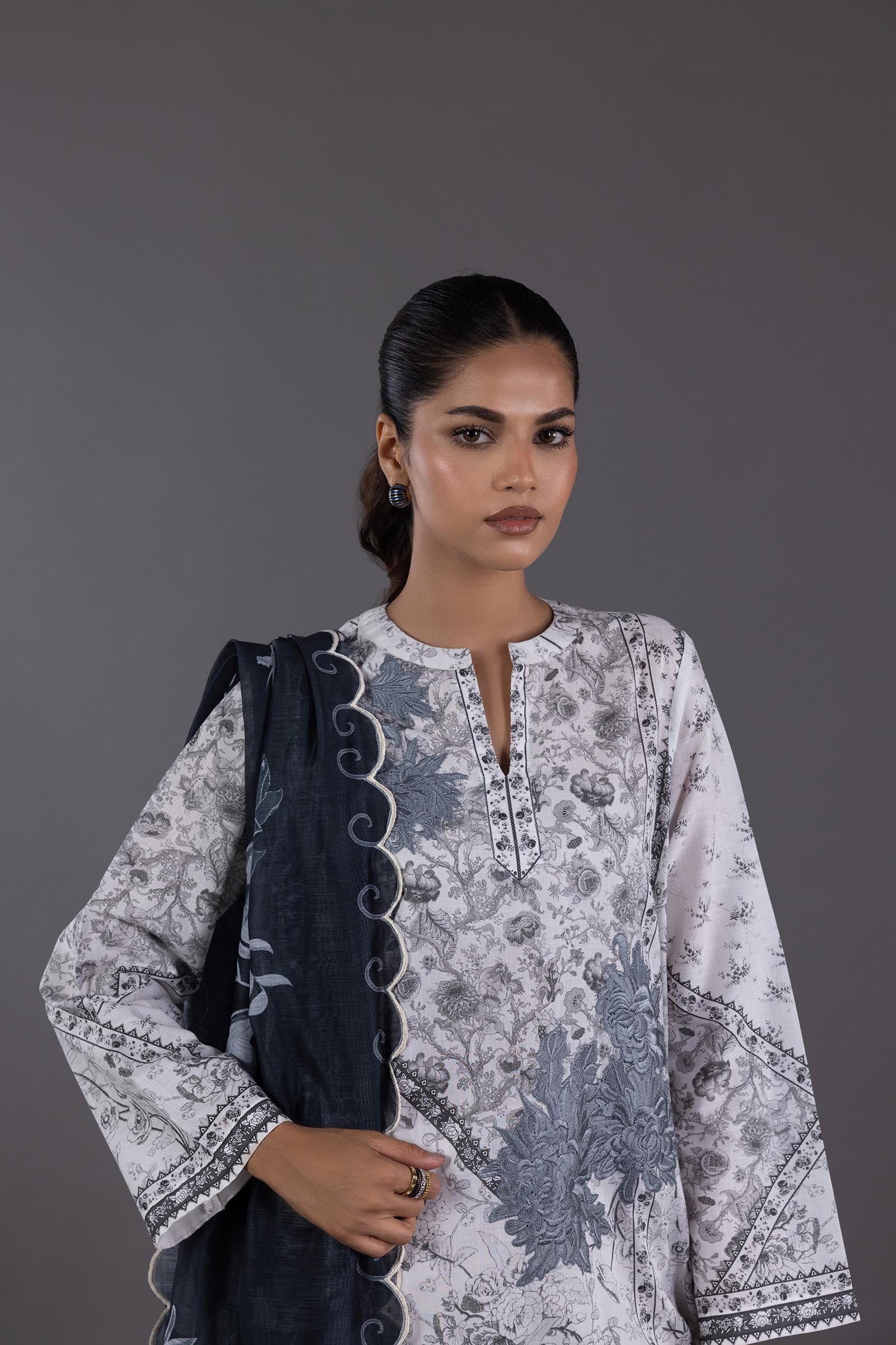 Stitched Lawn Embroidered Suit Secondary image