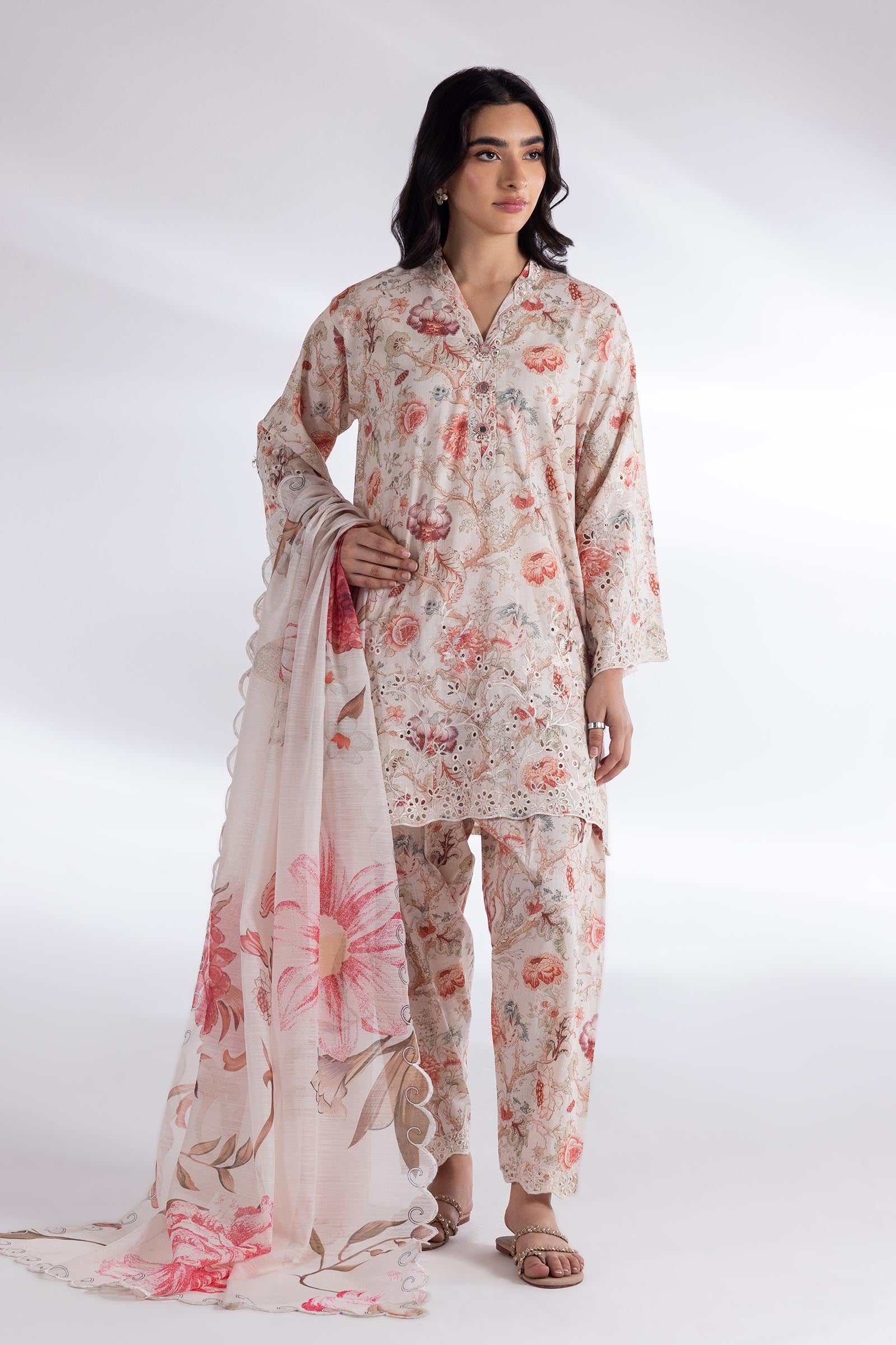 Stitched Lawn Embroidered Suit Main image