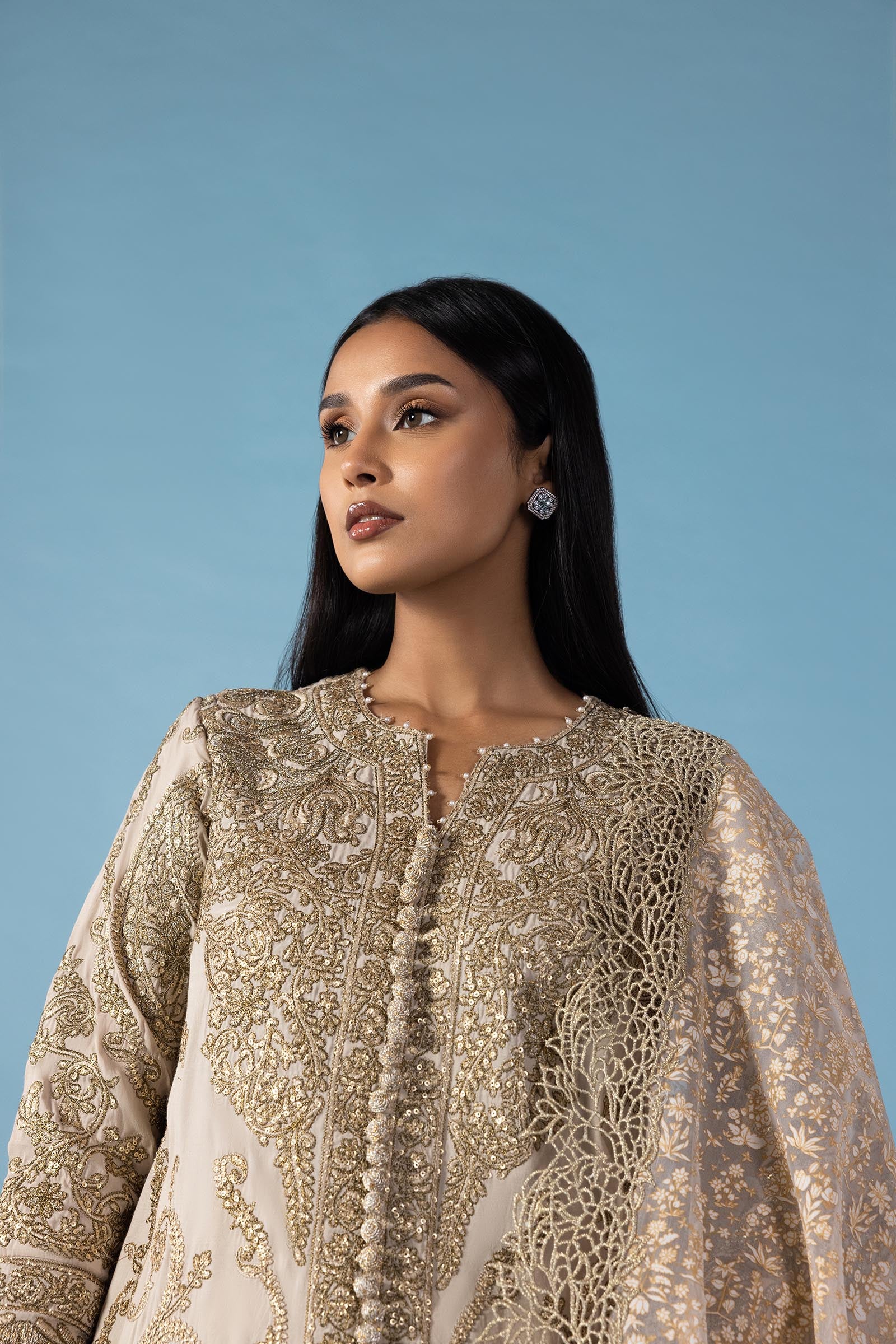 Stitched Raw Silk Exclusive Suit Secondary image