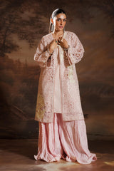 Stitched Embroidered Organza Shirt + Gharara