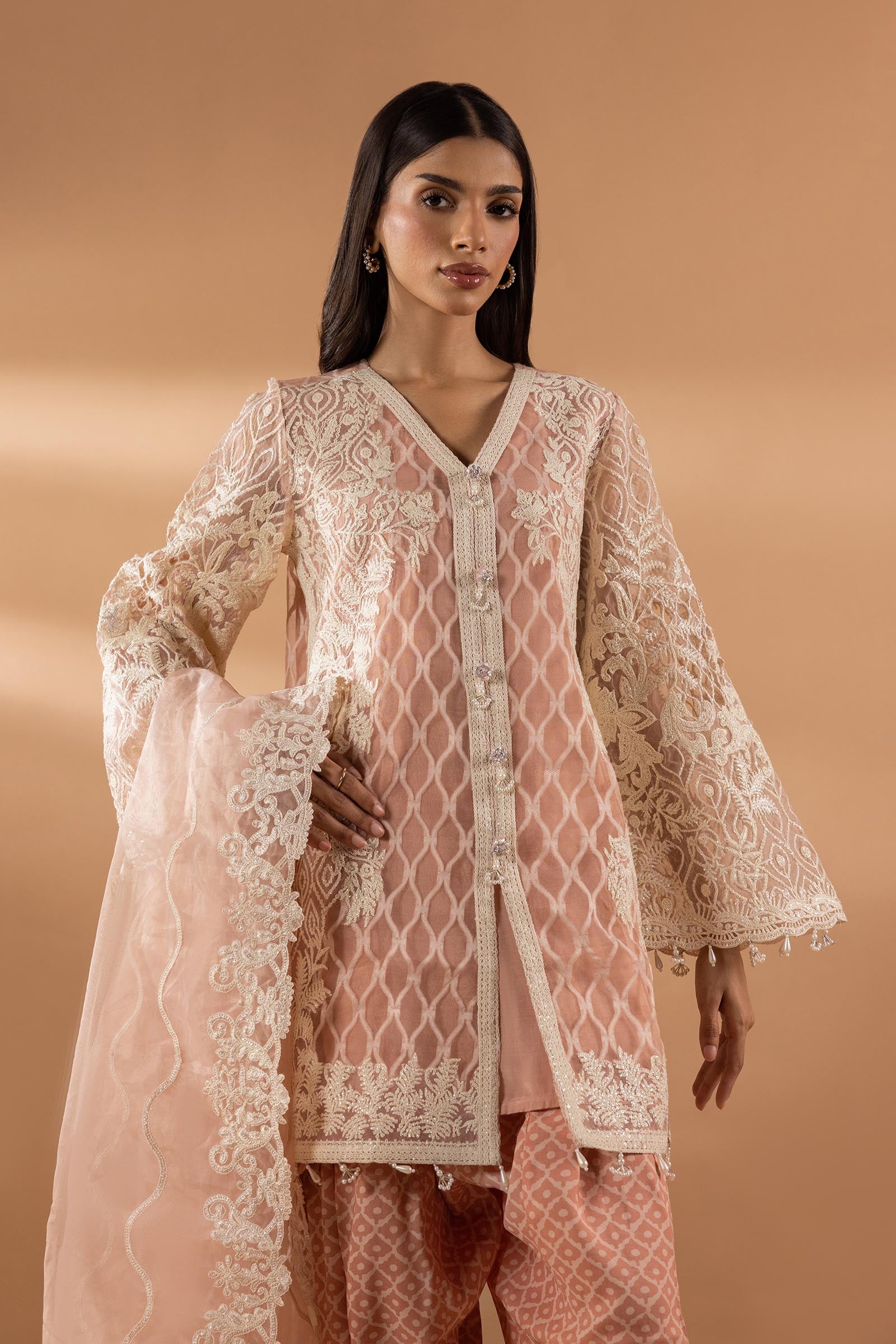 Stitched Embroidered Suit Secondary image