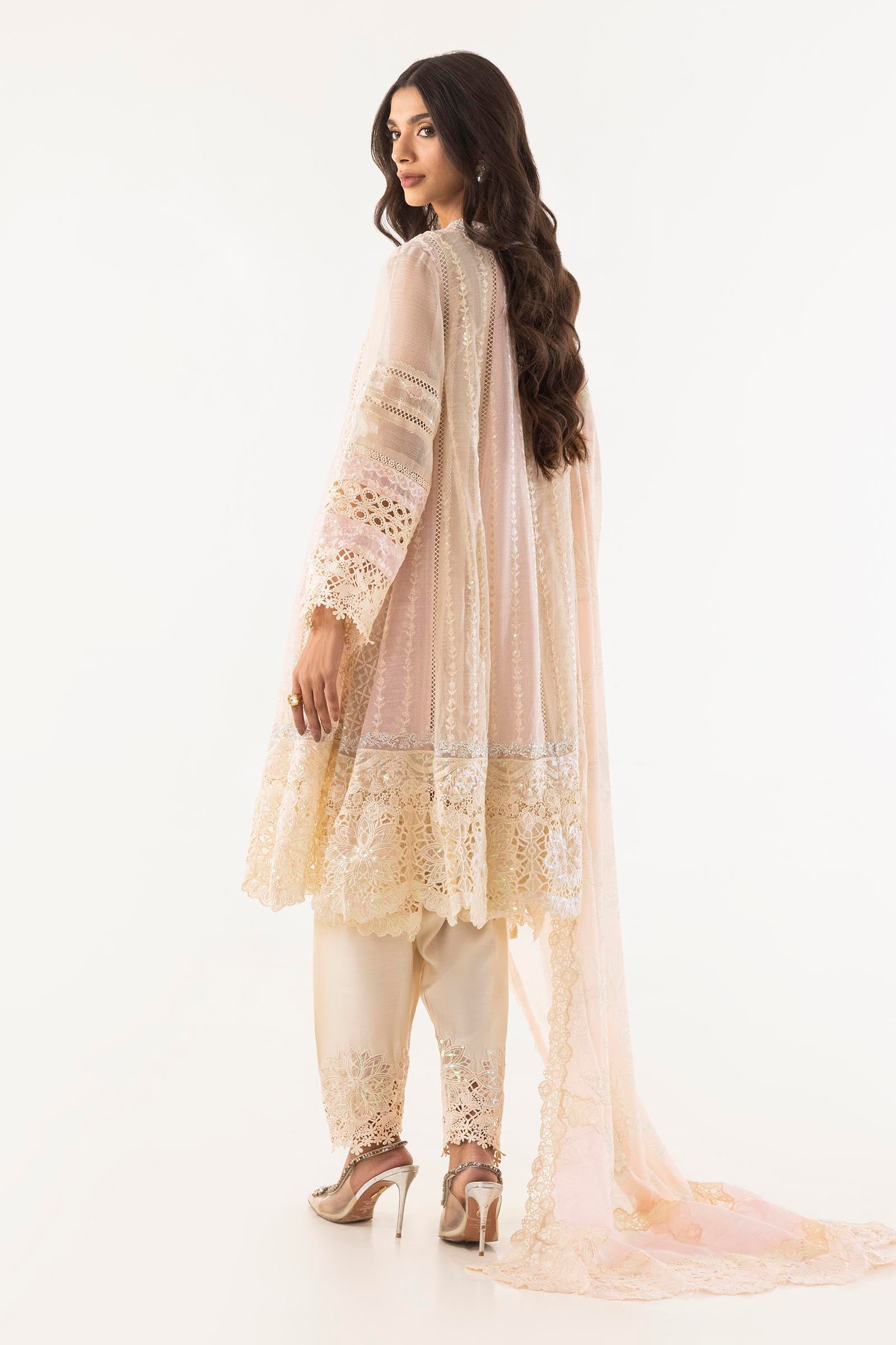 Stitched Embroidered Cotton Shirt + Shalwar + Dupatta Secondary image