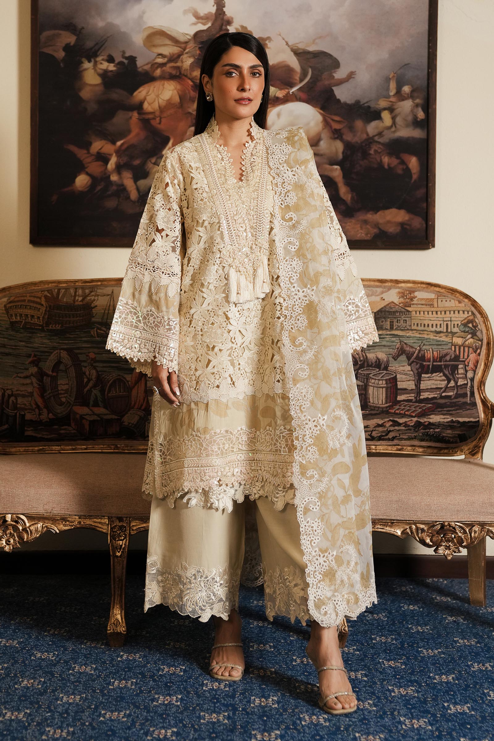 Stiched Raw Silk Shirt + Culotte Main image