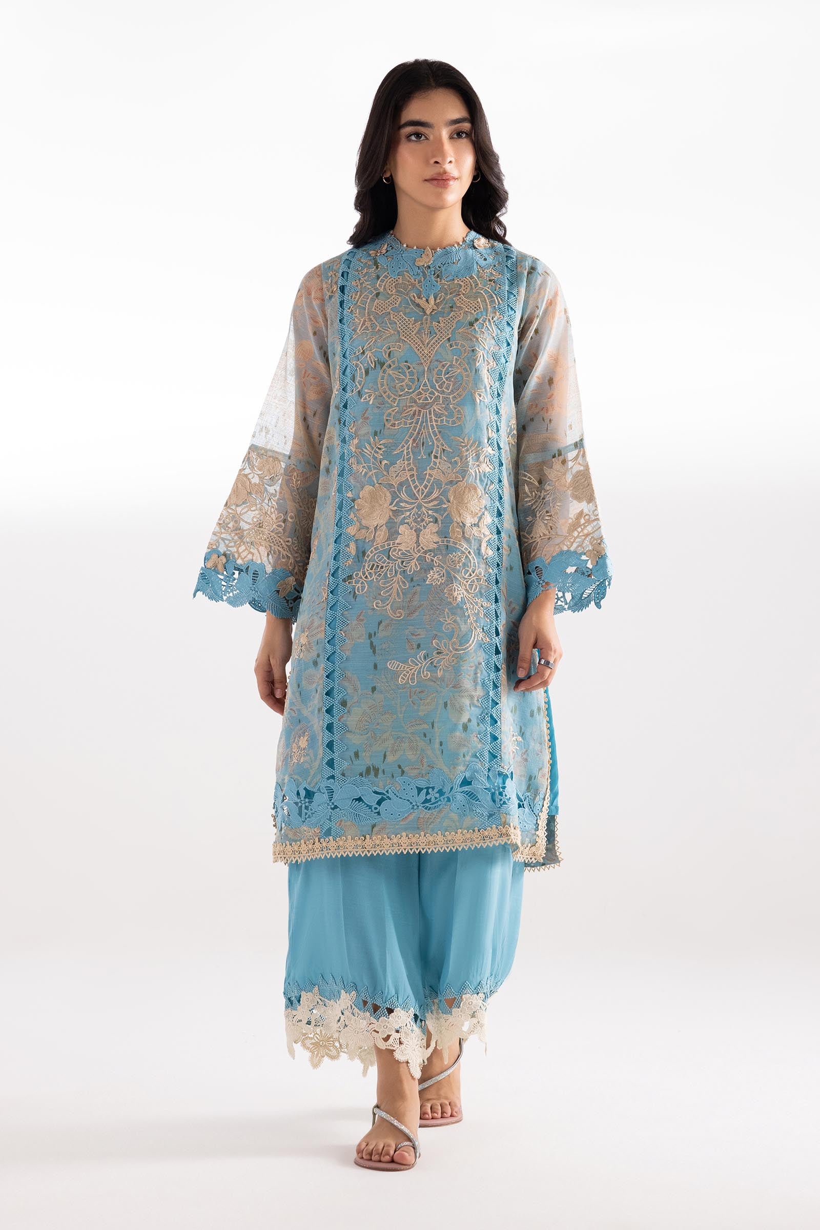 Stitched Blended Embroidered Shirt + Bottom Main image