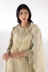 Stitched Embroidered Organza Shirt+ Culotte