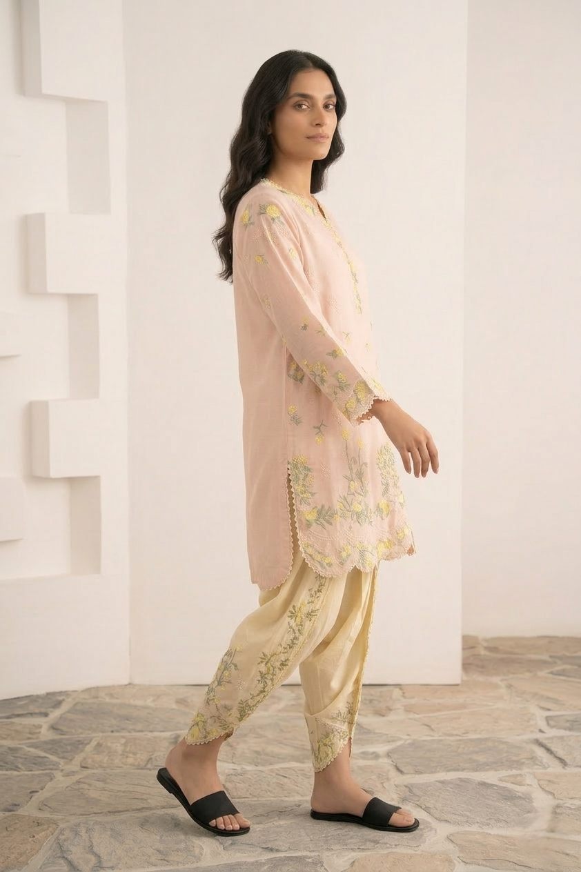 Stitched Embroidered Lawn Shirt+ Shalwar Secondary image