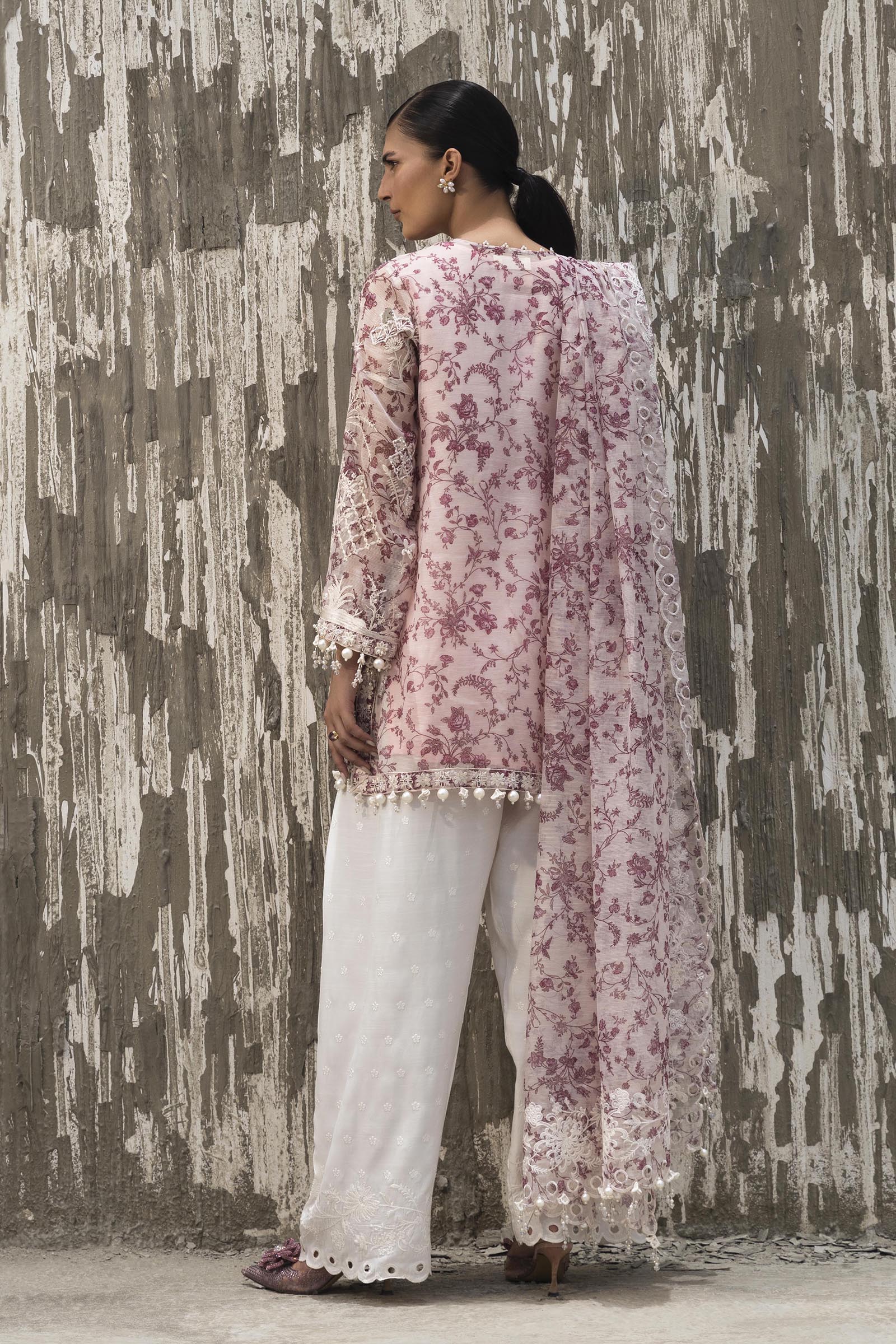 Stitched Luxury Digital Printed and Embroidered Suit Secondary image