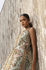 Stitched Luxury Embroidered Sleeveless Shirt + Bottom + Dupatta