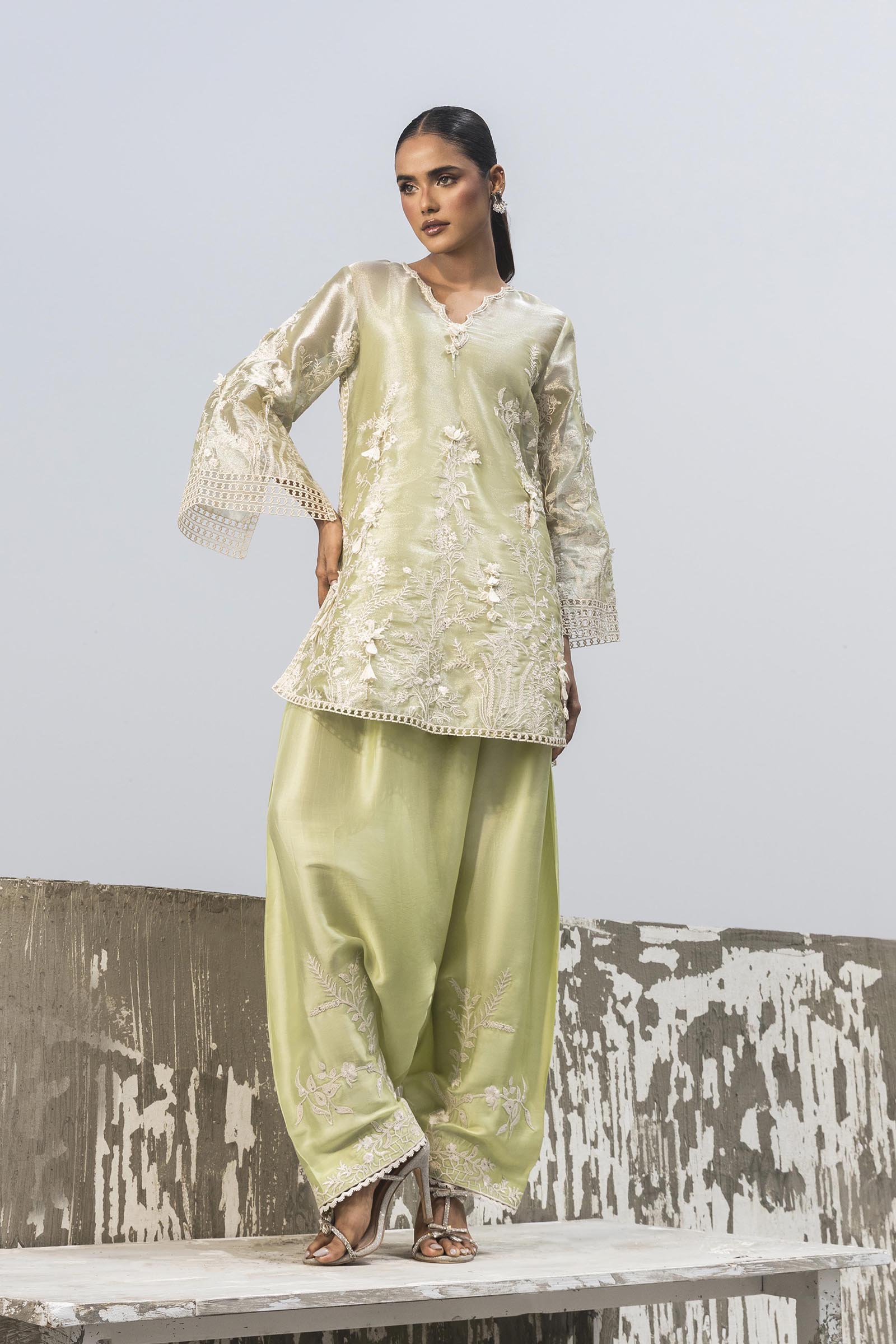 Stitched Luxury Embroidered Shirt + Bottom Main image