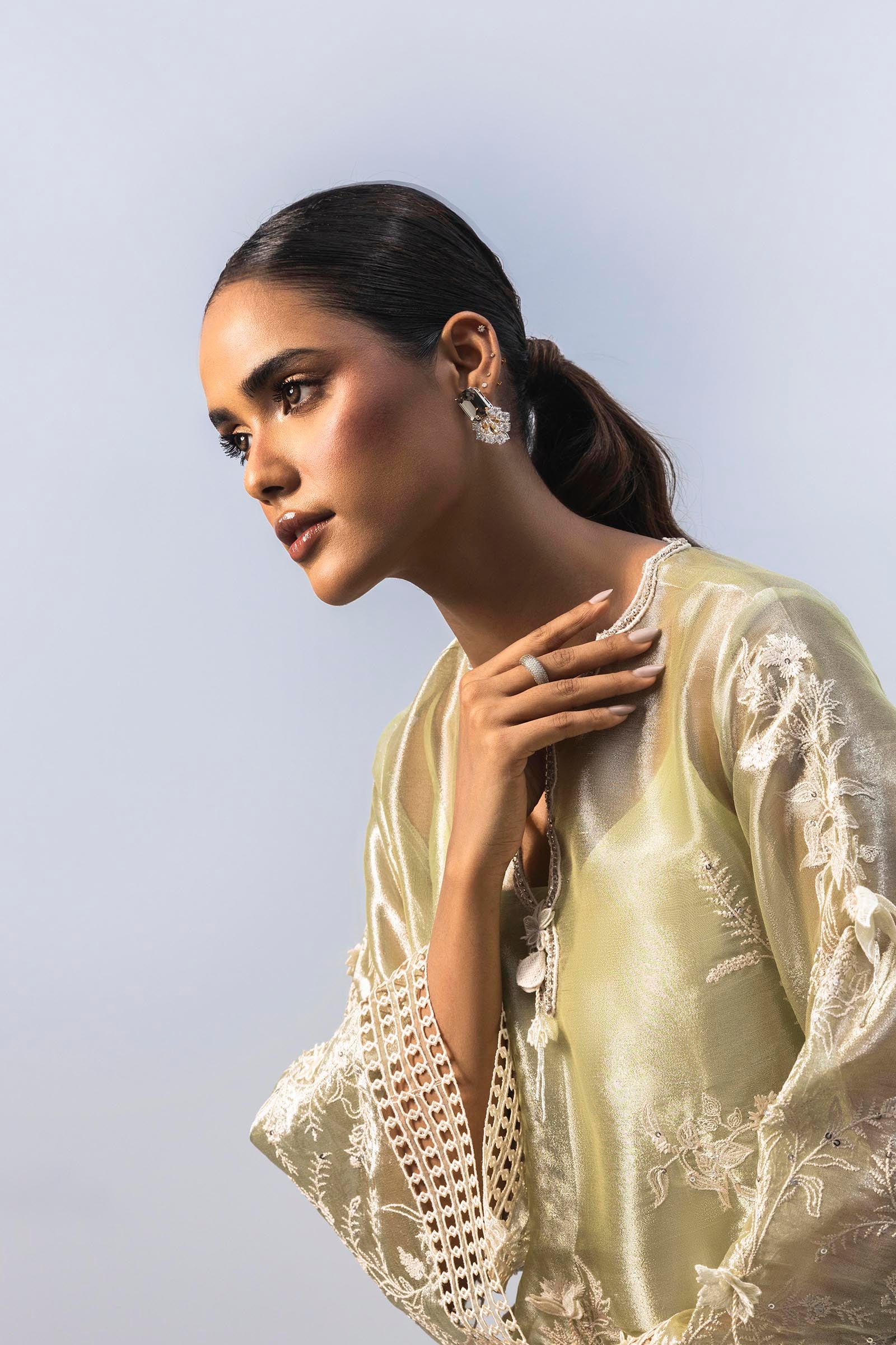 Stitched Luxury Embroidered Shirt + Bottom Secondary image