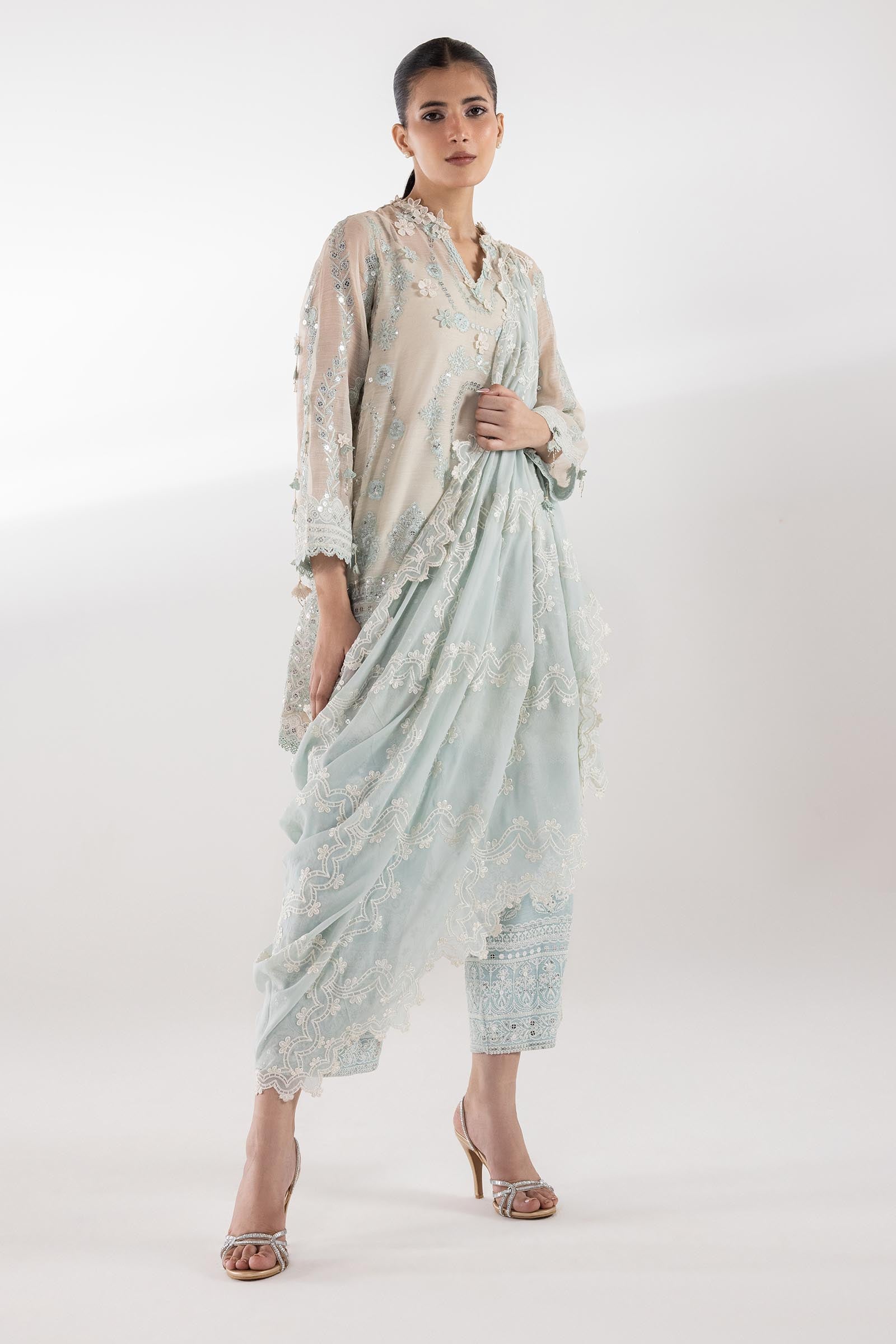 Stitched Embroidered Luxury Slub Shirt + Culotte Main image