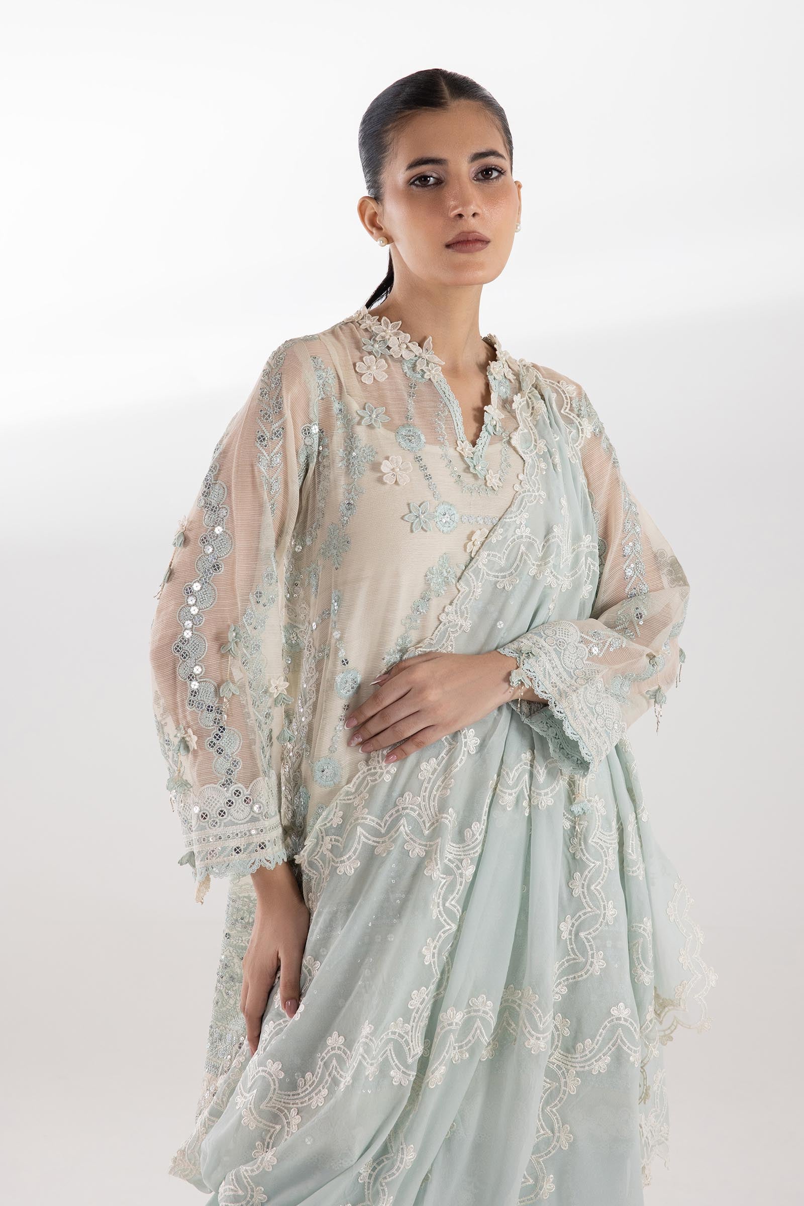 Stitched Embroidered Luxury Slub Shirt + Culotte