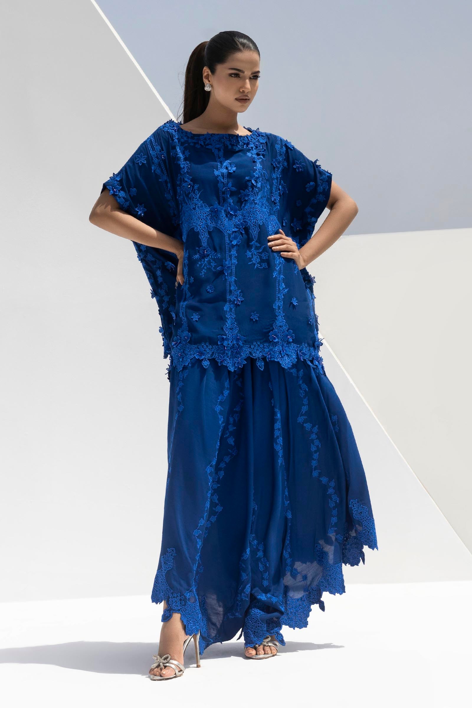 Stitched Raw Silk Short Shirt + Loose Shalwar Main image