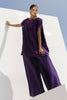 Stitched Formal Embroidered Purple Shirt + Flared Bottom