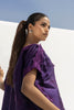 Stitched Formal Embroidered Purple Shirt + Flared Bottom