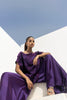 Stitched Formal Embroidered Purple Shirt + Flared Bottom
