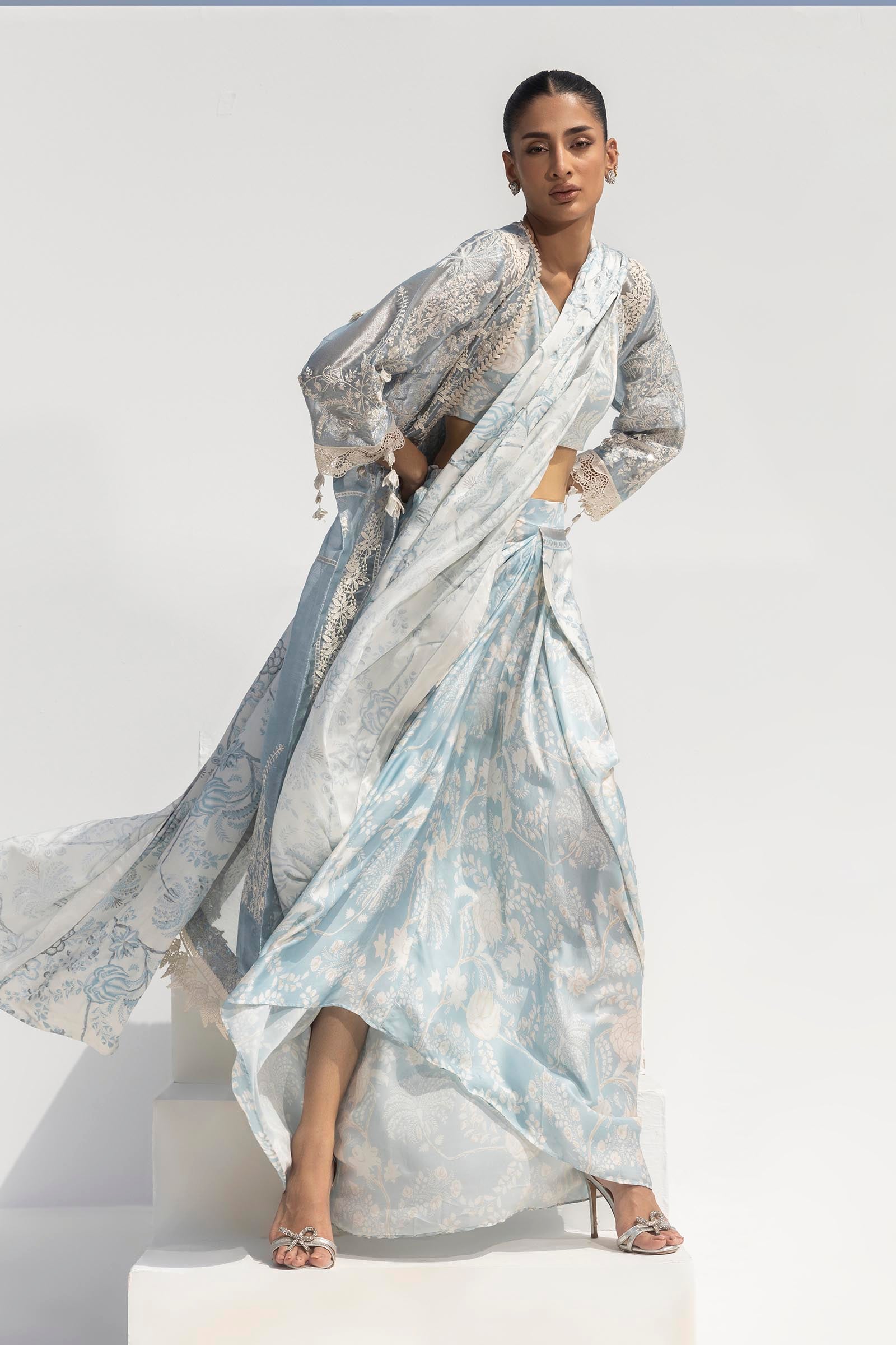 Stitched Luxury Tissue Coat + Sarong Bottom Secondary image