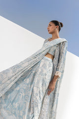 Stitched Luxury Tissue Coat + Sarong Bottom