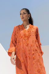 Stitched Formal Embroidered Rust Shirt + Bottom