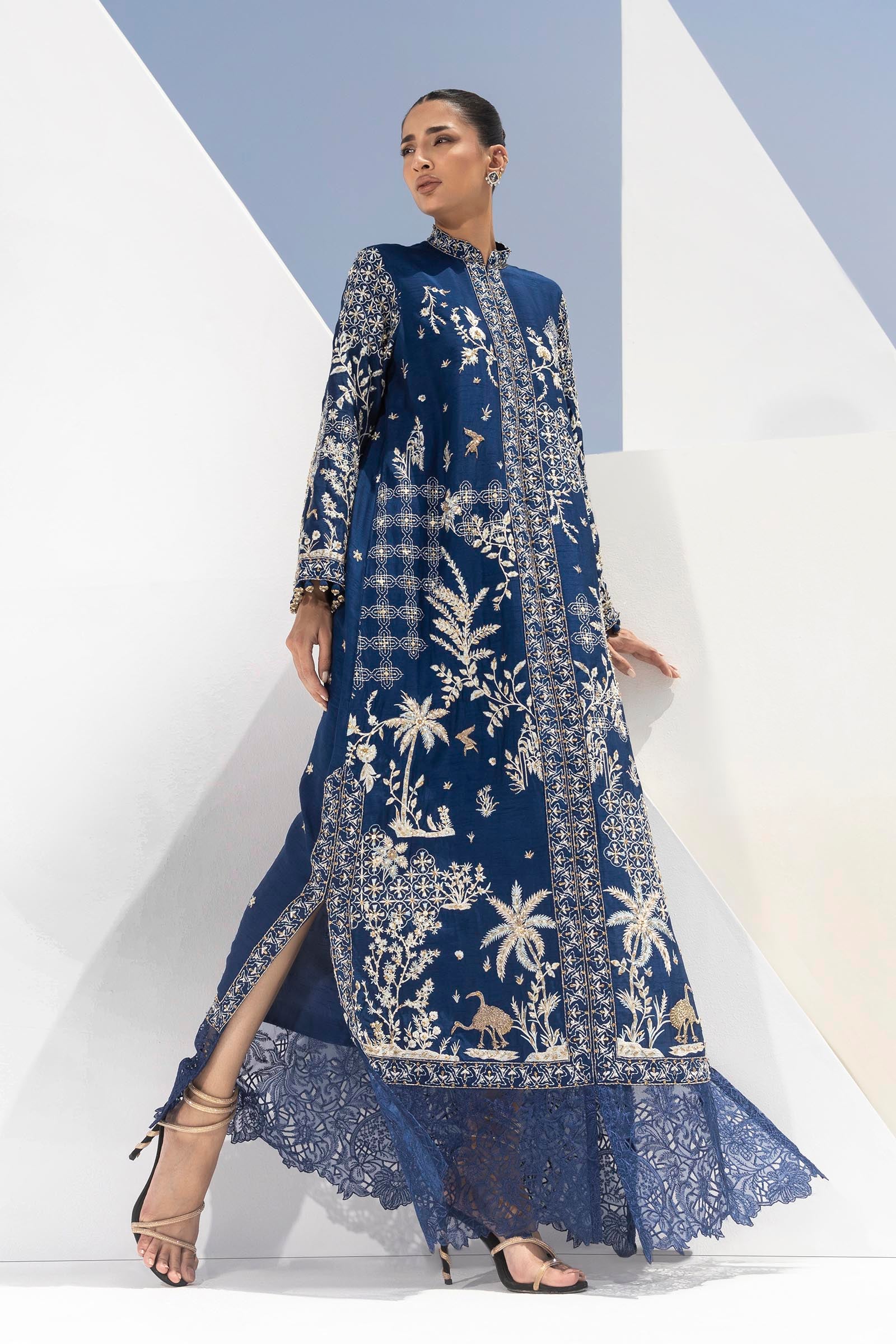 Stitched Luxury Embroidered Raw Silk Shirt + Dupatta Main image