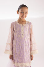 Stitched Kids Embroidered Net Suit