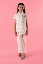 Stitched Kids Embroidered Lawn Shirt + Culotte