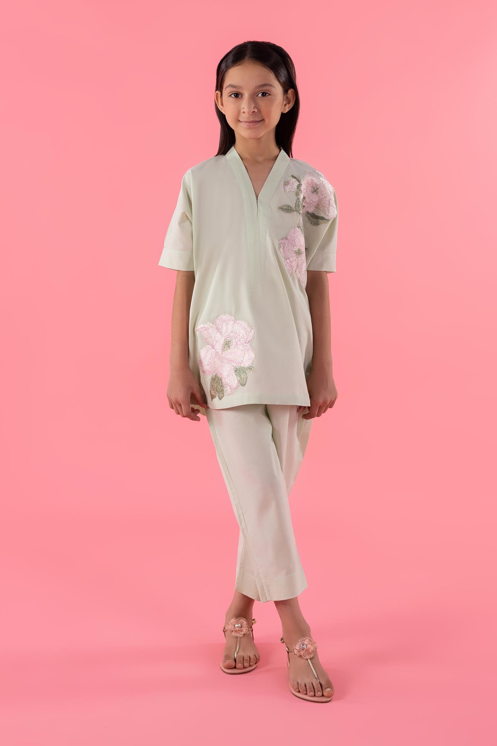 Stitched Kids Embroidered Lawn Set Main image