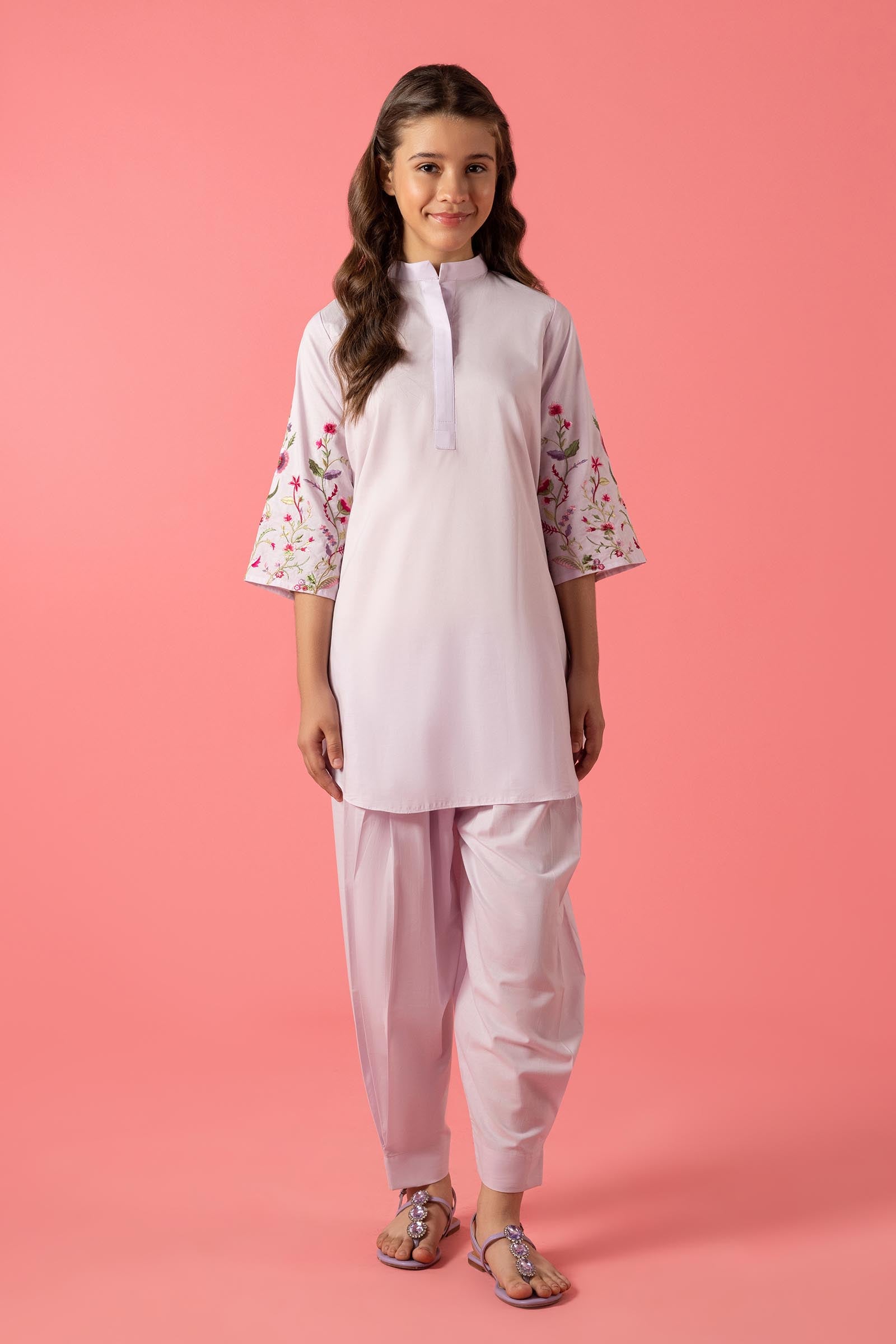 Stitched Kids Embroidered Lawn Shirt + Bottom Main image