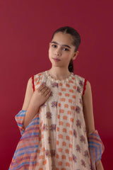Stitched Kids Khaddi Net Embroidered Suit