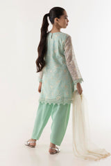 Stitched Kids Khaddi Net Embroidered Suit