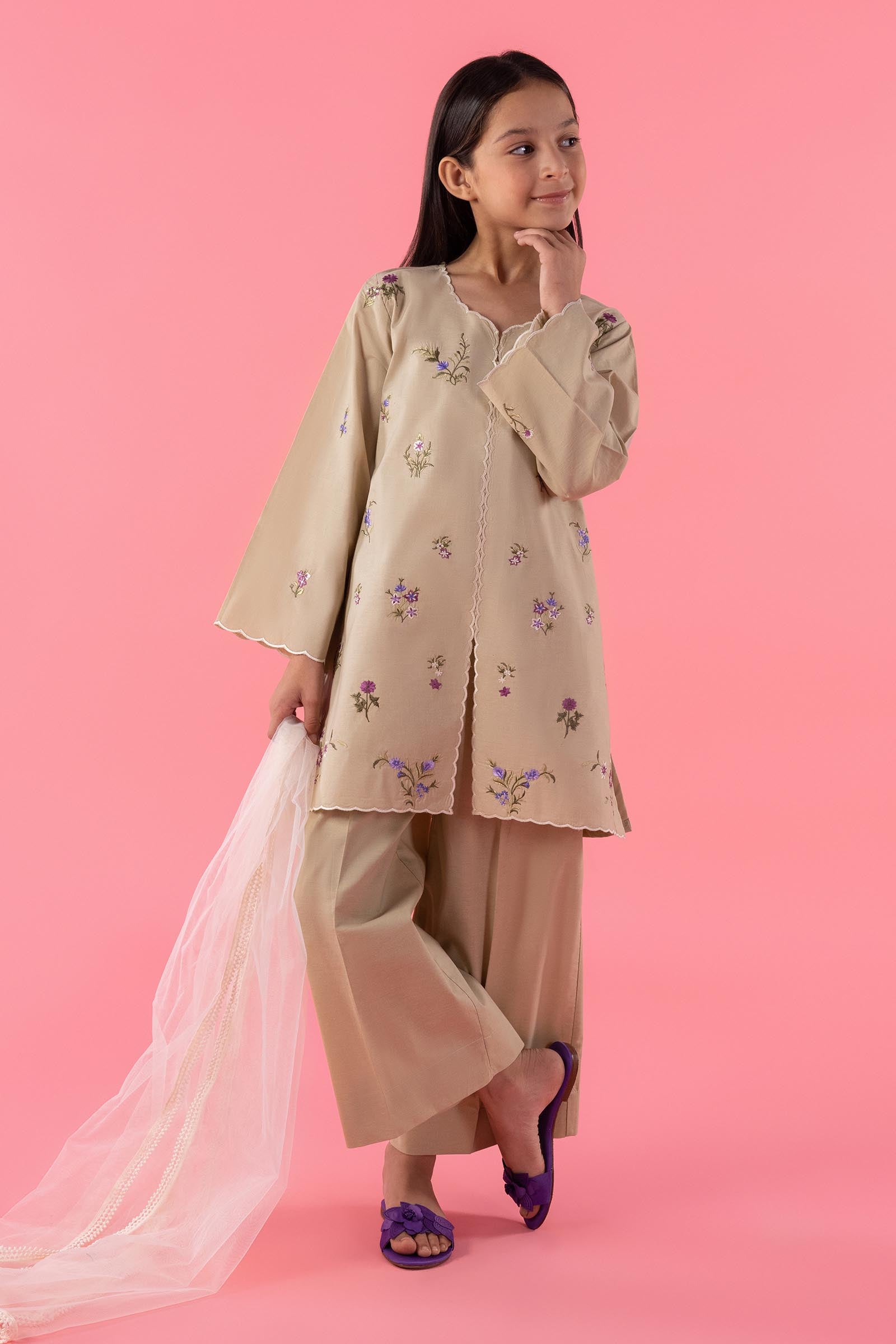 Stitched Kids Embroidered Lawn Suit Main image
