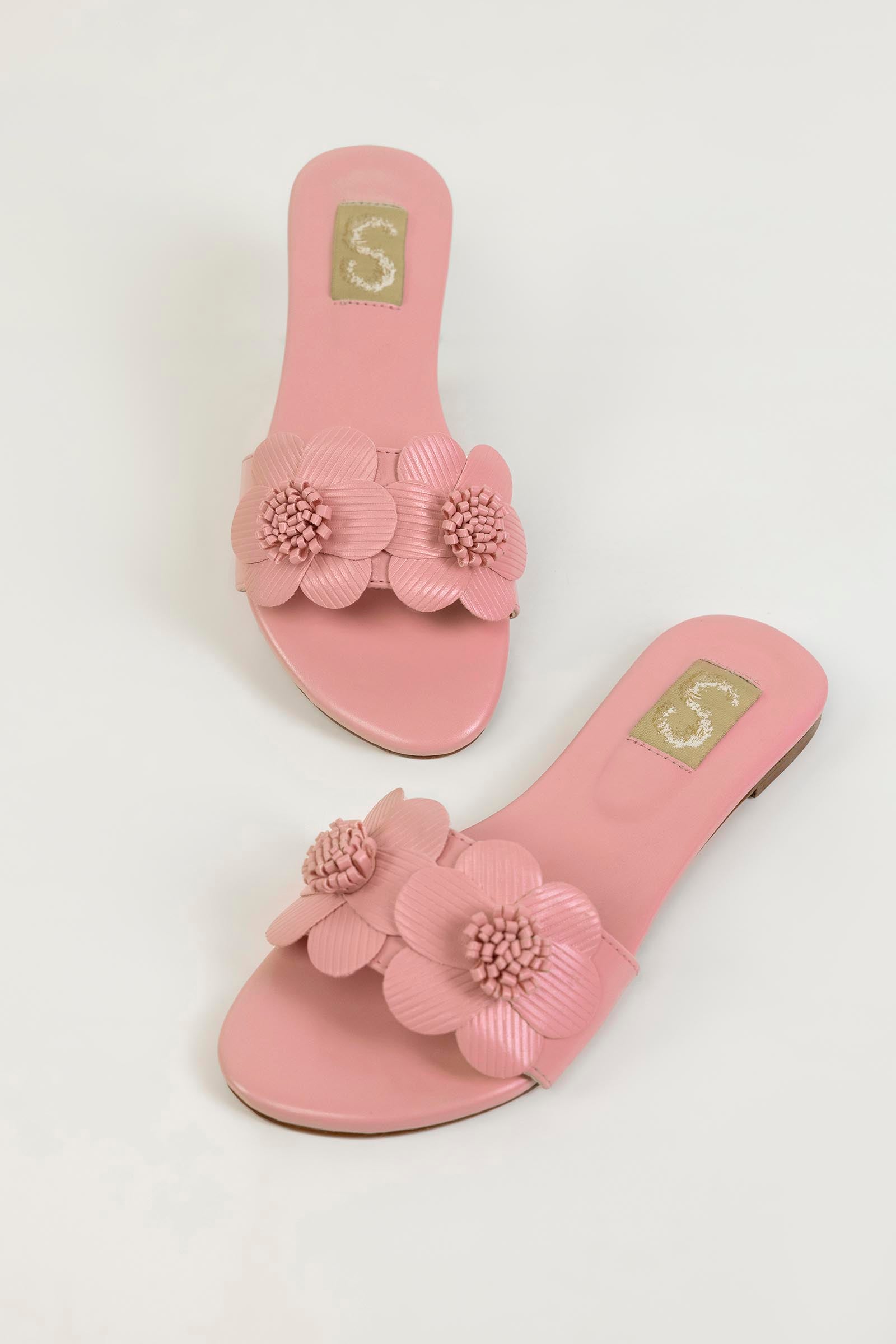 Kids Pink Floral Flats Secondary image