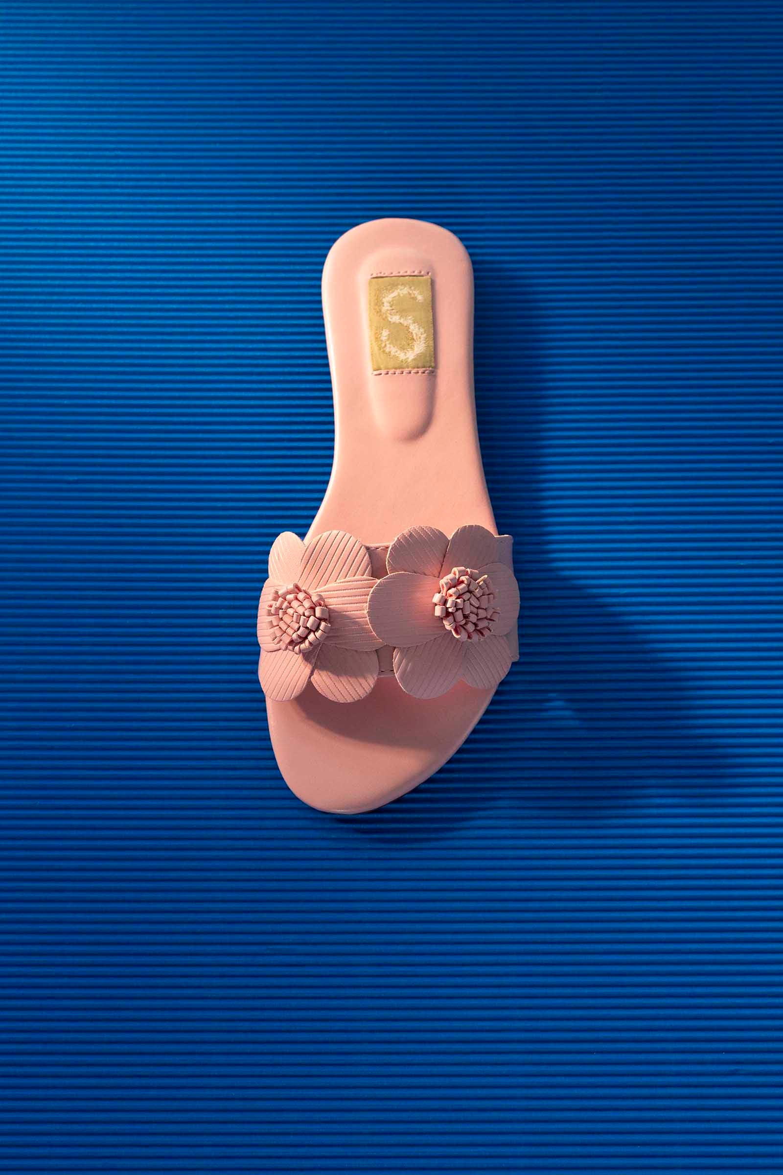 Kids Pink Floral Flats Main image