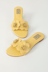 Kids Creme Floral Flats
