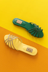Kids Green Embellished Flats
