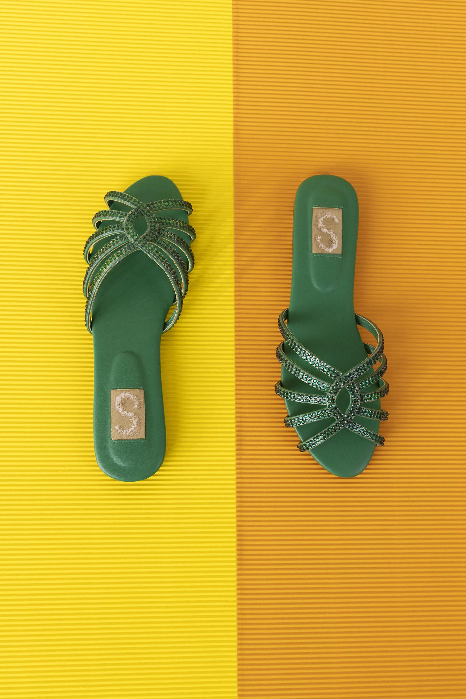 Kids Green Embellished Flats