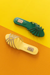 Kids Yellow Embellished Flats