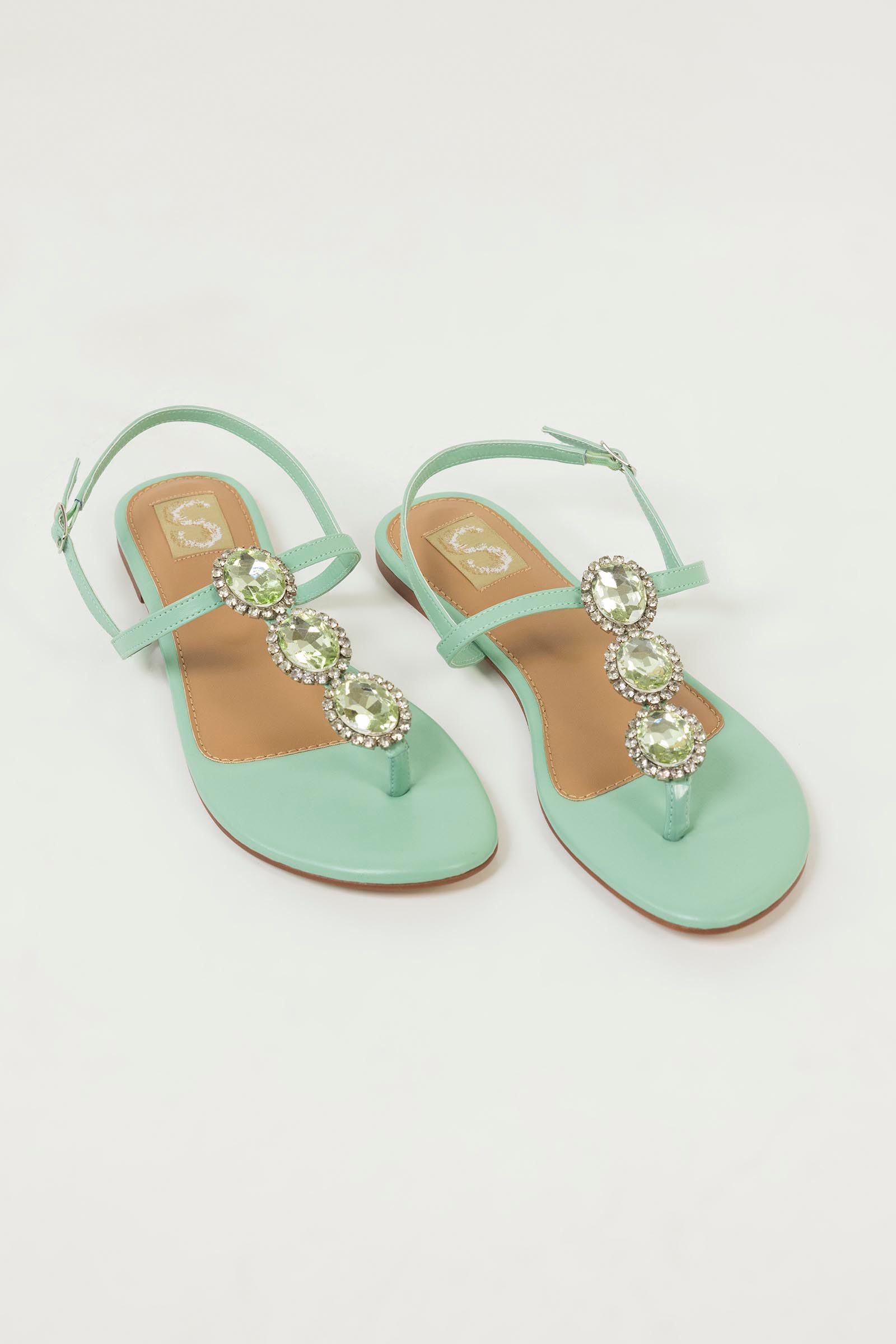 Kids Mint Sparkle Sandals Main image