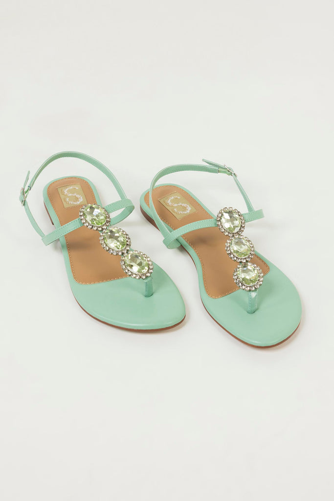 Kids Mint Sparkle Sandals