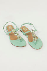 Kids Mint Sparkle Sandals