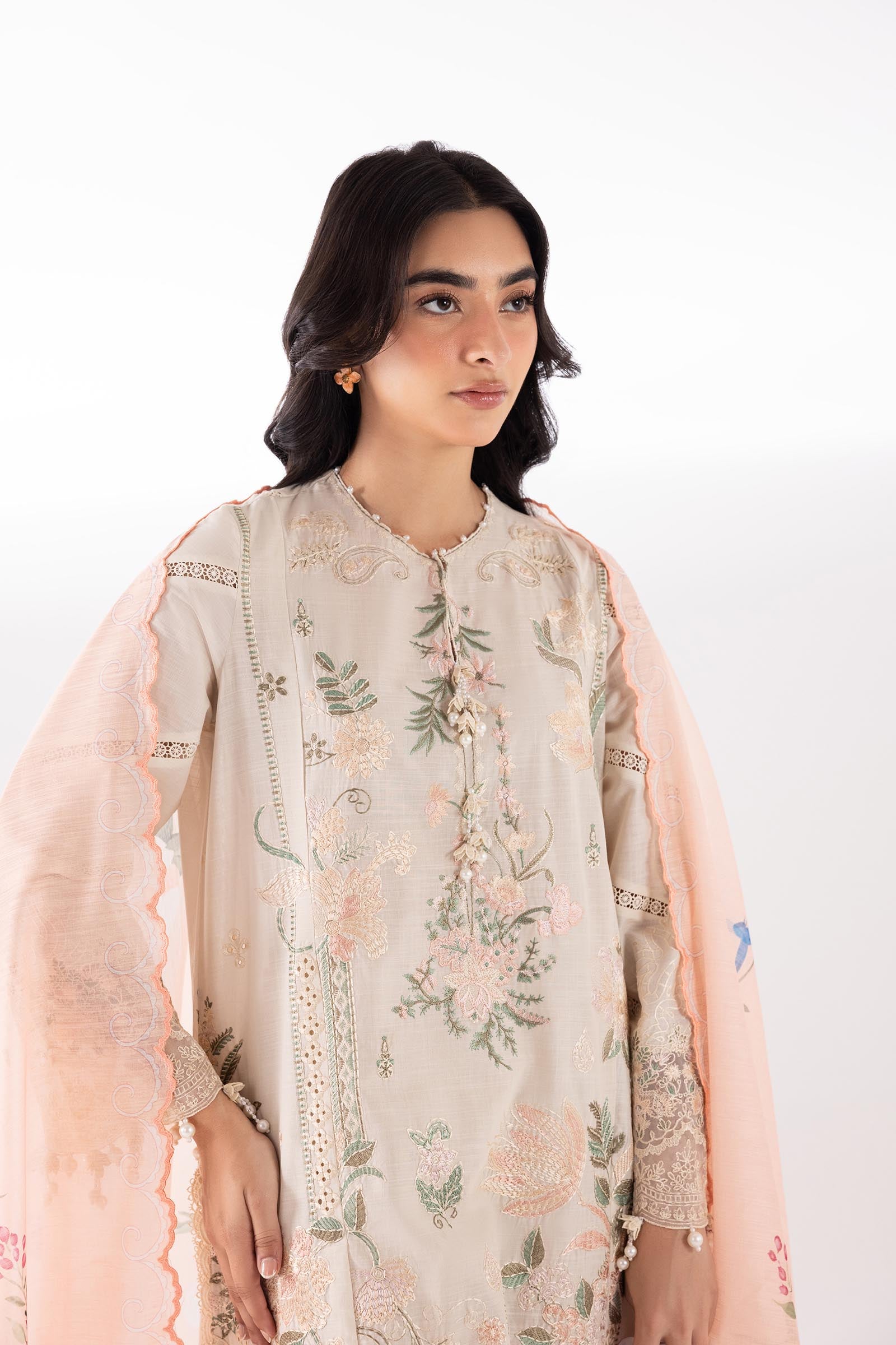 Stitched Luxury Lawn Suit Secondary image